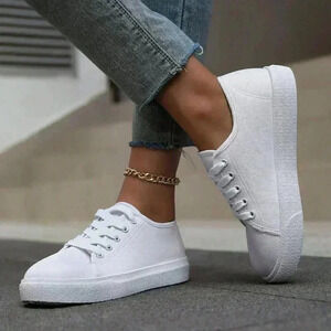 White Sporty Women's Canvas Shoes